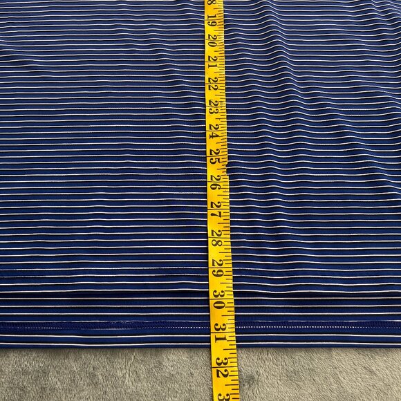 RLX Ralph Lauren Polo Shirt Mens XL Blue Striped SS Golf Stretch Wicking Logo - Picture 11 of 12